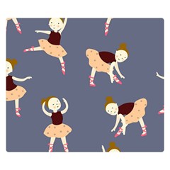 Cute  Pattern With  Dancing Ballerinas On The Blue Background Double Sided Flano Blanket (small)  by EvgeniiaBychkova