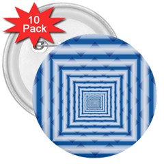 Metallic Blue Shiny Reflective 3  Buttons (10 Pack)  by Dutashop