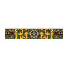 Mandala Faux Artificial Leather Among Spring Flowers Flano Scarf (mini) by pepitasart