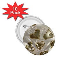   Golden Hearts 1 75  Buttons (10 Pack) by Galinka