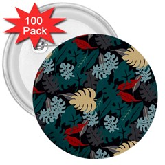 Tropical Autumn Leaves 3  Buttons (100 Pack)  by tmsartbazaar