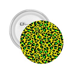 Yellow And Green, Neon Leopard Spots Pattern 2 25  Buttons by Casemiro