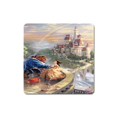 Beauty And The Beast Castle Square Magnet by artworkshop