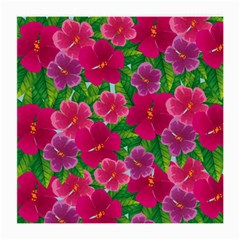 Background-cute-flowers-fuchsia-with-leaves Medium Glasses Cloth by Pakemis