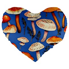 Tiny And Delicate Animal Crossing Mushrooms Large 19  Premium Flano Heart Shape Cushions by GardenOfOphir