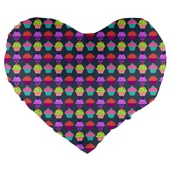 Pattern 212 Large 19  Premium Flano Heart Shape Cushions by GardenOfOphir