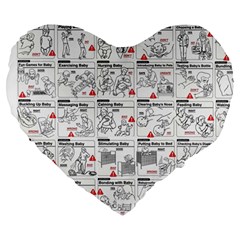 White Printer Paper With Text Overlay Humor Dark Humor Infographics Large 19  Premium Flano Heart Shape Cushions by Salman4z
