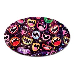 Funny Monster Mouths Oval Magnet by Salman4z
