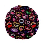 Funny Monster Mouths Standard 15  Premium Round Cushions Back