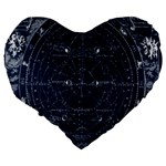 Vintage astrology poster Large 19  Premium Flano Heart Shape Cushions Back