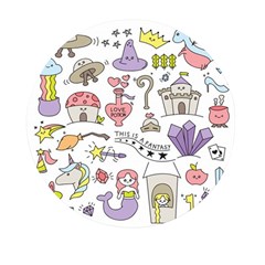 Fantasy-things-doodle-style-vector-illustration Mini Round Pill Box by Salman4z