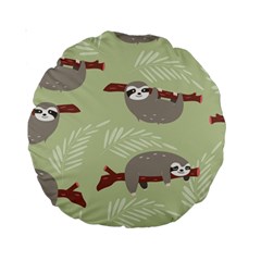 Sloths-pattern-design Standard 15  Premium Round Cushions by Salman4z