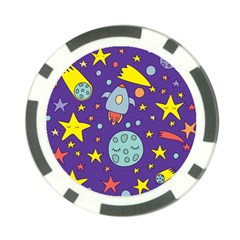 Card-with-lovely-planets Poker Chip Card Guard (10 Pack) by Salman4z