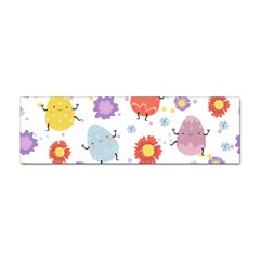 Easter Seamless Pattern With Cute Eggs Flowers Sticker (bumper) by Simbadda