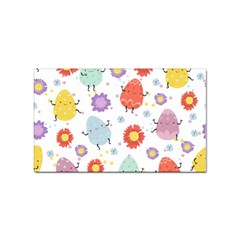 Easter Seamless Pattern With Cute Eggs Flowers Sticker Rectangular (10 Pack) by Simbadda