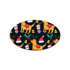 Funny Christmas Pattern Background Sticker Oval (10 Pack) by Simbadda
