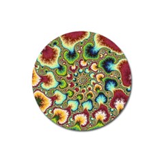 Colorful Psychedelic Fractal Trippy Magnet 3  (round) by Modalart