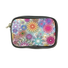 Psychedelic Flowers Yellow Abstract Psicodelia Coin Purse by Modalart