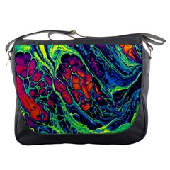 Color Colorful Geoglyser Abstract Holographic Messenger Bag by Modalart