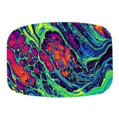 Color Colorful Geoglyser Abstract Holographic Mini Square Pill Box by Modalart