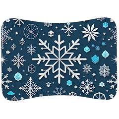 Snowflakes Pattern Velour Seat Head Rest Cushion by Modalart