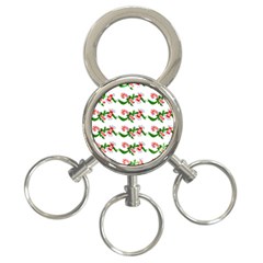 Sweet Christmas Candy Cane 3-ring Key Chain by Modalart