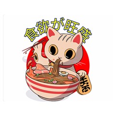 Ramen Cat Noodles Cute Japanes Premium Plush Fleece Blanket (medium) by Modalart