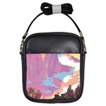 Pink Mountains Grand Canyon Psychedelic Mountain Girls Sling Bag Front