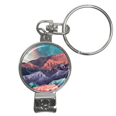 Adventure Psychedelic Mountain Nail Clippers Key Chain by Modalart