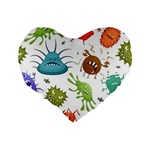 Dangerous Streptococcus Lactobacillus Staphylococcus Others Microbes Cartoon Style Vector Seamless P Standard 16  Premium Flano Heart Shape Cushions Back