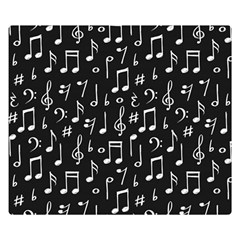Chalk Music Notes Signs Seamless Pattern Premium Plush Fleece Blanket (small) by Ravend